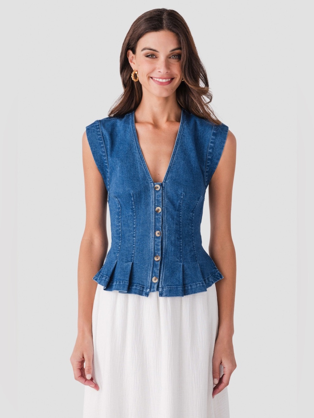 Free People Dylan Denim Vest
